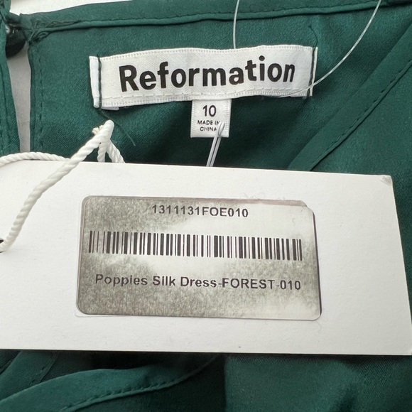 Reformation Poppies Silk Cutout Maxi Dress Forest Green NEW with tags - Picture 5 of 9